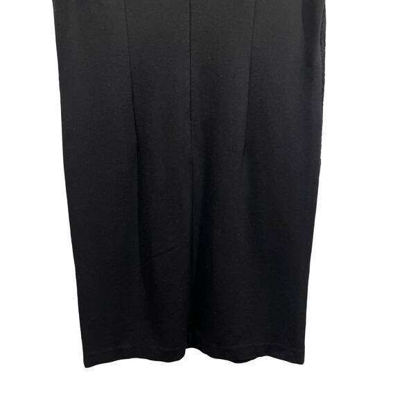 Chicos Size 1/US 8 Black Stretch Sheath Lace Cap Sleeve Knee Length Dress - Picture 7 of 12